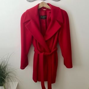 St John Knits Red Cashmere and Wool coat